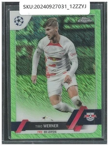 2023 Topps Chrome UEFA Timo Werner /399 Neon Green Shimmer Refractor #111 - Picture 1 of 2