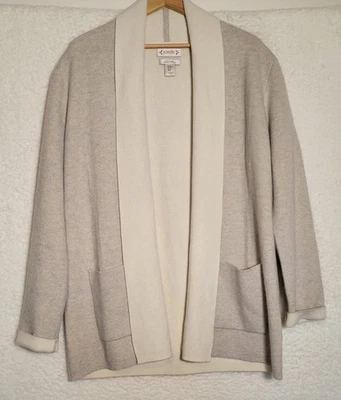 Suéter Nanette Lepore Mezcla Cachemira Talla XL Frente Abierto Cárdigan Beige Marfil 0623 Foto 1 de 4