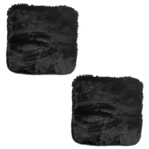2x Universal Auto Sitzauflage Sitzbezüge Sitzkissen Plüsch Sitzmatte Schwarz - Picture 1 of 6