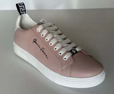 Versace Low Top Blush/White Leather Sneakers 10 US (40 Euro) 1002773 NIB $750 - Image 1 of 4