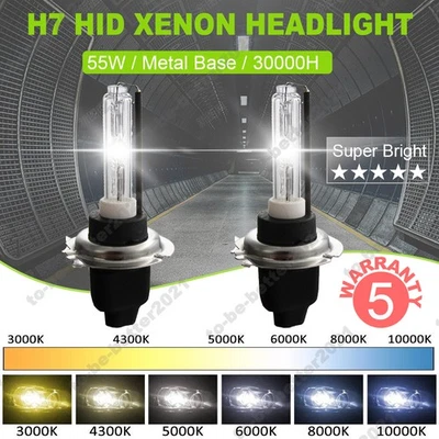H7 110W HID Xenon Bulbs Kit Metal Base 43000K/5000K/6000K/8000K/10000K/12000K - Image 1 of 4