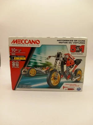 MECCANO 5-in-1 Models Kit Motorbikes or Cars Kit 19201  10yrs + New in Box - Image 1 of 4