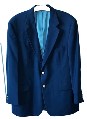 Blazer Stafford Para Hombres 44R Azul Marino Mezcla de Lana Abrigo Deportivo Botones Dorados Chaqueta Usado en Excelente Condición Foto 1 de 4