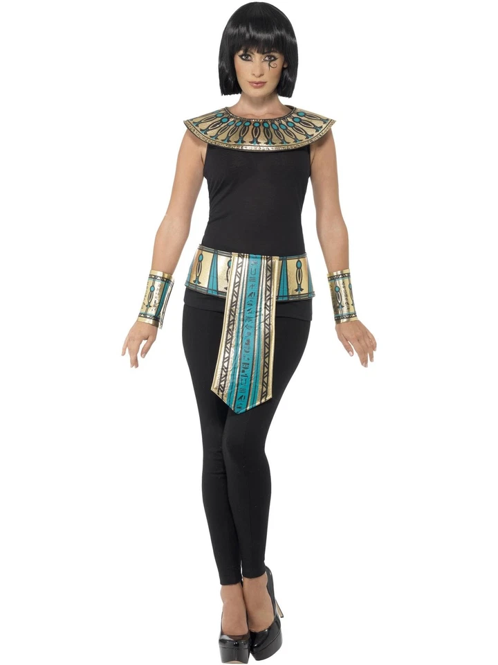 Smiffys Egyptian Kit, Gold with Collar, Cuffs & Belt, Legends & Myths Fancy Dres - Image 1 of 3