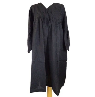 Gudrun Sjoden Hilda Tunic Dress Size L 16-18-20 Black Artists Smock Top 54" Bust - Image 1 of 4
