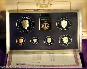 BRUNEI 1 5 10 20 50 SEN 1 RINGGIT 1986 PROOF COIN UNC ASIA 6 PCS MONEY SET - Picture 1 of 4