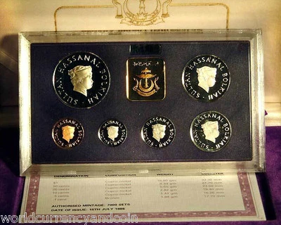 BRUNEI 1 5 10 20 50 SEN 1 RINGGIT 1986 BRUNEIAN PROOF COIN UNC x 6 Pcs SET - Image 1 of 4