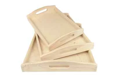 Wooden Breakfast Serving Tray - Perfect Christmas Gift - 3 Sizes Light Wood - Image 1 of 4