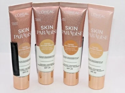 L,OREAL SKIN PARADISE TINTED WATER-CREAM GLOW FOUNDATION SPF 20 - CHOOSE SHADE - Image 1 of 4