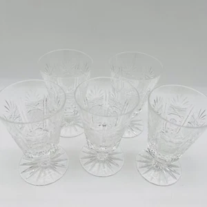 Czechoslovakian Hand Cut Cordial Sherry Glasses 4 1/4”  Set Of 5 - Picture 1 of 11