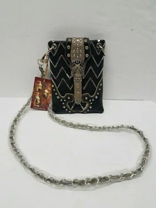 Royal West 3 Ways shoulder Bag Black, Pistol belt buckle Latch, Gorgeous Purse - Picture 1 of 11