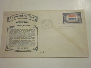 US COVER NETHERLANDS OCCUPIED NATIONS SERIES FDC SCOTT 913 PENT ARTS CACHET - Picture 1 of 3