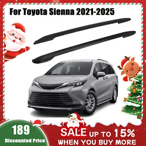 Par de rieles laterales de techo negros para portaequipajes Toyota Sienna 2021-2025 - Imagen 1 de 15