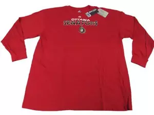 New Ottawa Senators Mens Sizes 3XL-4XL-5XL-6XL Red Majestic Long Sleeve Shirt - Picture 1 of 7
