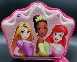 Disney Princess Pink Glitter "Crown ๐ Shaped" Zippered Pencil Case - New - Picture 1 of 23