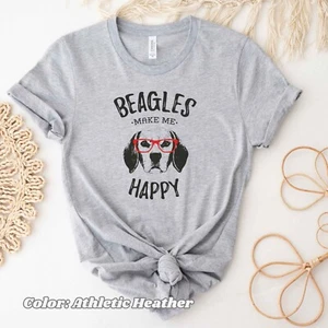 Beagle Make Me Happy T-Shirt – Cute Dog Lover Gift For Women Men Tee Shirt - Picture 1 of 6