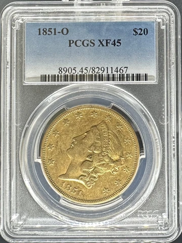 1851-O $20 Liberty XF45 PCGS (#PA82911467) Cover