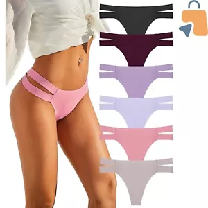 Comfort Flex 6-Pack T-Back Thongs - Sexy, Soft & Seamless Women's Underwear - Picture 1 of 4