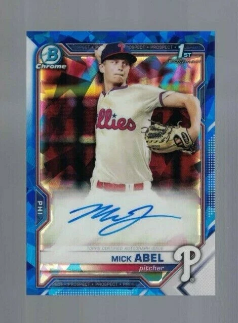 2021 Bowman Chrome Sapphire Mick Abel AUTO #BSPA-MA Phillies - Image 1 of 1