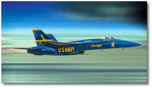 Super Hornet Showtime de Peter Chilelli - Ángel Azul - Estampado Artístico de Aviación - Imagen 1 de 1