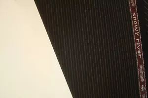 4.38 yds Holland Sherry WOOL Fabric Snowy River 120s Suiting 8 oz Black 158" - Picture 1 of 6