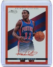 2008-09 TOPPS SIGNATURE #TS-IT ISIAH THOMAS "RED FOIL" #689/869, DETROIT PISTONS