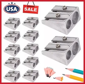 12pcs Magnesium Pencil Sharpener Survival 2-Hole Metal Pencil Sharpener Set USA - Picture 1 of 13