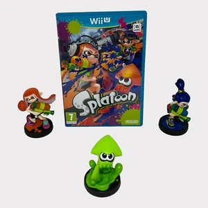 Splatoon Nintendo Wii U (PAL) with Inkling Girl, Boy & Squid Amiibo Figures - Picture 1 of 24