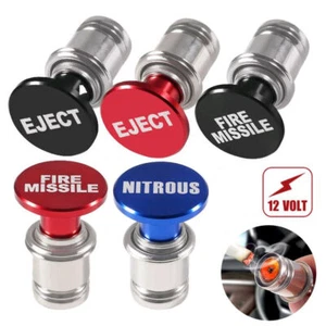 12V Fire Missile Eject Button Cigarette Lighter Cover Decoration Car Accessories - Picture 1 of 20