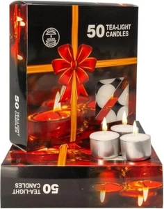100er Pack Teelichtkerzen 8 Stunden Brenndauer unparfümiert Teelichter Weihnachtsgeschenk - Bild 1 von 6