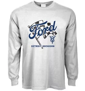 Ford Shirt Long Sleeve Mens Graphic Tees Bronco Mustang Trucks Ford Racing - Picture 1 of 3
