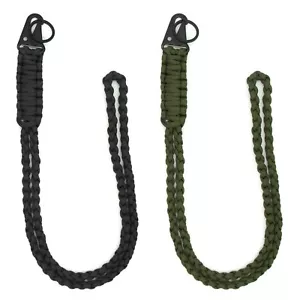 2 Pieces Heavy Duty Paracord Lanyard Keychain Necklace Whistles Braided Strap - Picture 1 of 6