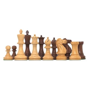 Aron Series Luxury 4" Luxury Staunton Chess Set in Golden Rose and Boxwood - Picture 1 of 20