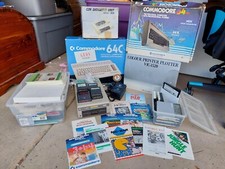 Huge Commodore 64 Lot - VIC GEOS C2N Games Manuals 1541 1520 Hobbit Floppys CIBs