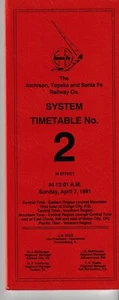 4/7/1991 Atchison Topeka y Santa Fe calendario para empleados ferroviarios sistema #2 - Imagen 1 de 2