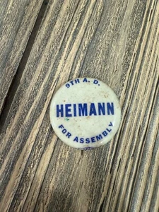Vintage 9th A.D. Heimann For Assembly Pinback Button 1.25" Political Campaign Ba - Picture 1 of 3