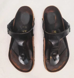 Birkenstock Gizeh Damen Leder Sandalen schwarz Größe 36---US 5-5,5 - Bild 1 von 5