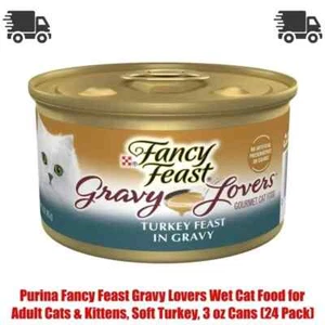 Purina Fancy Feast Gravy Lovers-Turkey (24pc) 3oz Cans (expire 06/25)(Freeship) - Picture 1 of 3