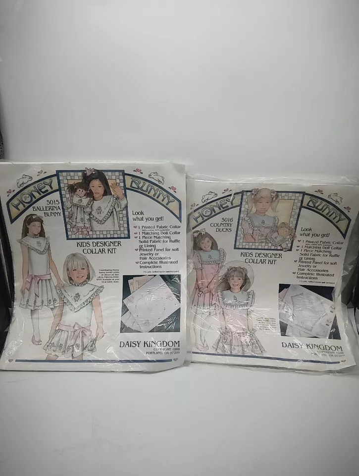 Vtg. 1988 Daisy Kingdom Kids Designer Collar Kit Honey Bunny Lot 5016 And 5015 - Image 1 of 4