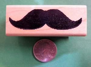 MUSTACHE - YOUR CHOICE - Wood Mounted Rubber Stamp - Picture 1 of 4