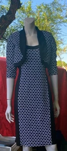 Gorgeous Black & White Dress Sun Dress With Matching Jacket. R & M Richards SM - Picture 1 of 23