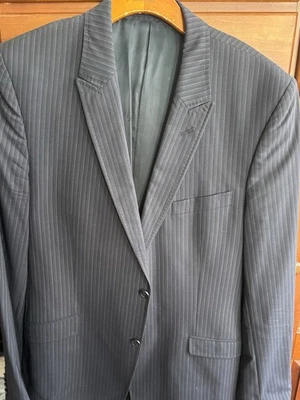 Versace Collection Men's Suit, Navy Pinstripe Size IT 56 - Image 1 of 4