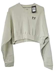 Under Armour Women's Rival Terry Oversized Cropped Crew Neck Sweatshirt Silt L - Bild 1 von 7