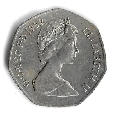1982 UK Great Britain 50 Pence World Coin - KM# 932 (a) - Image 1 of 2