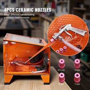 25 Gallon Steel Sandblasting Cabinet, 40-120 PSI, Portable with Blasting Gun - Picture 1 of 7