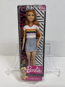 2018 Fashionistas 12" Doll #122 Caucasian Barbie in White Rainbow Top FXL55 New - Picture 1 of 11