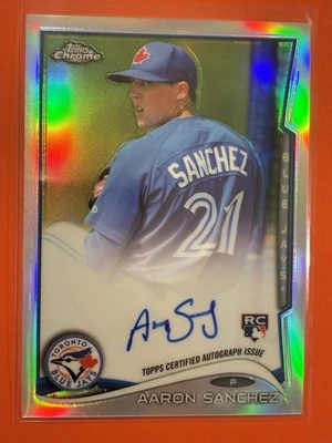2014 Topps Chrome Aaron Sanchez novato refrator automático /499 RC #AS beisebol - Imagem 1 de 2