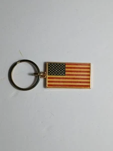 Portachiavi Vintage La Bandiera Americana Portachiavi Ottone Patriottico USA America D2 - Foto 1 di 5