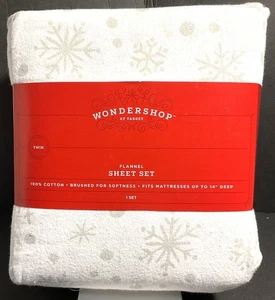 Wondershop Christmas Snowflake Twin Flannel Sheet Set - Brand New in orig wrap - Picture 1 of 6