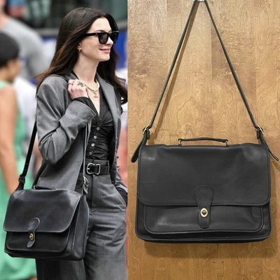 RARE Coach NYC Metropolitan Brief 5180 Black Leather Top Handle Vtg 80s Bag READ - Image 1 of 4